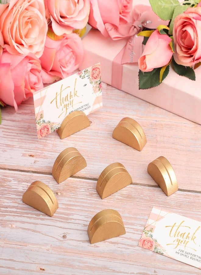 Colingmill 24 Pcs Gold Table Number Stands Wooden Indoor Lightweight Wedding Table Name Holder Semicircular Design Place Card Holders Office Tag Photo Menu Clips Banquet Birthday Party Restaurant - Image 3